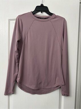 Everyday Crew Neck Long-Sleeve Top - Mauve Pink